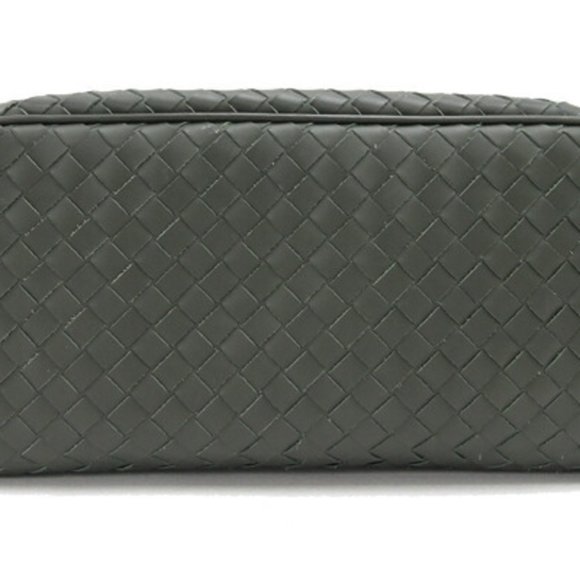 BOTTEGA VENETA Second Bag Intrecciato 244706 Khaki Leather Men's Clutch - Picture 2 of 7
